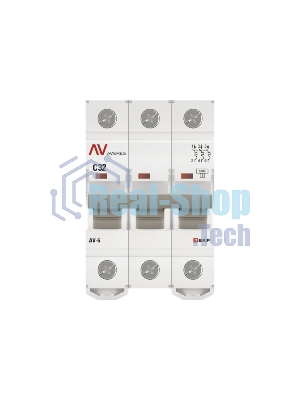 Выключатель автоматический трехполюсный AV-6 32А C 6кА AVERES mcb6-3-32C-av EKF