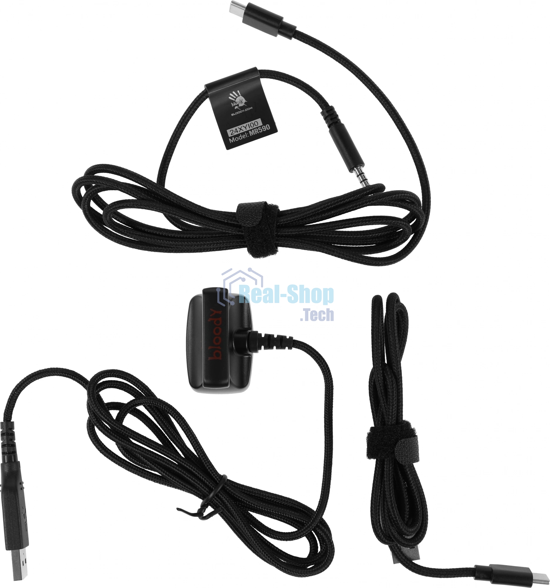 Гарнитура Bloody MR590 Sports чёрный, беспроводная + проводная, Bluetooth, до 35 ч