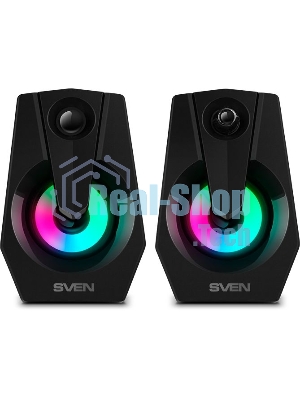 Акустическая система SVEN 370 2.0 черные (2x2W, USB, RGb подсветка)