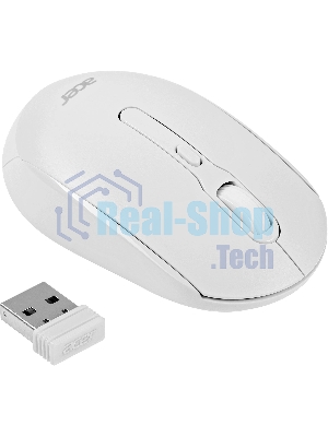 Мышь беспроводная Acer OMR308 белый, 1600 dpi, радиоканал, Bluetooth, USB, кнопки - 4