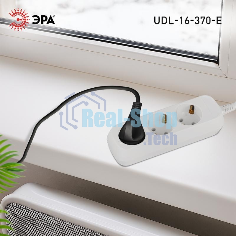 Удлинитель электрический ЭРА UDL-16-370-E Greenline 3 розетки с заземлением 7м ПВС 3x1мм2