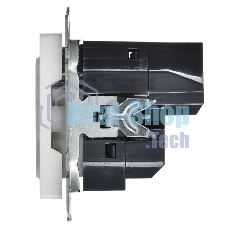 BRITE Розетка 1-местная с заземлением с защитными шторками 16А с USB A+C 18Вт РЮш11-1-БрАБ арктический белый  | BR-R14-16-U22-018-K91 | IEK