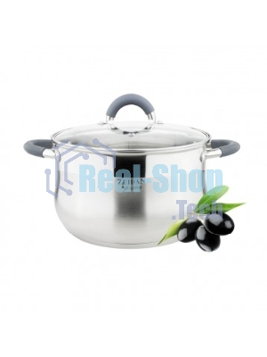 Кастрюля со стеклянной крышкой Zeidan Z-50250 2,1 л - 2.1 л (д.16х10.5 см), нерж.сталь, внутренняя - матовая полировка, снаружи - комбинированная полировка, шкала литража, ручки с силиконовым покрытием, КАПСУЛИРОВАННОЕ ДНО, ПОДАРОЧНАЯ УПАКОВКА С ПЛАСТИКОВОЙ РУЧКОЙ.