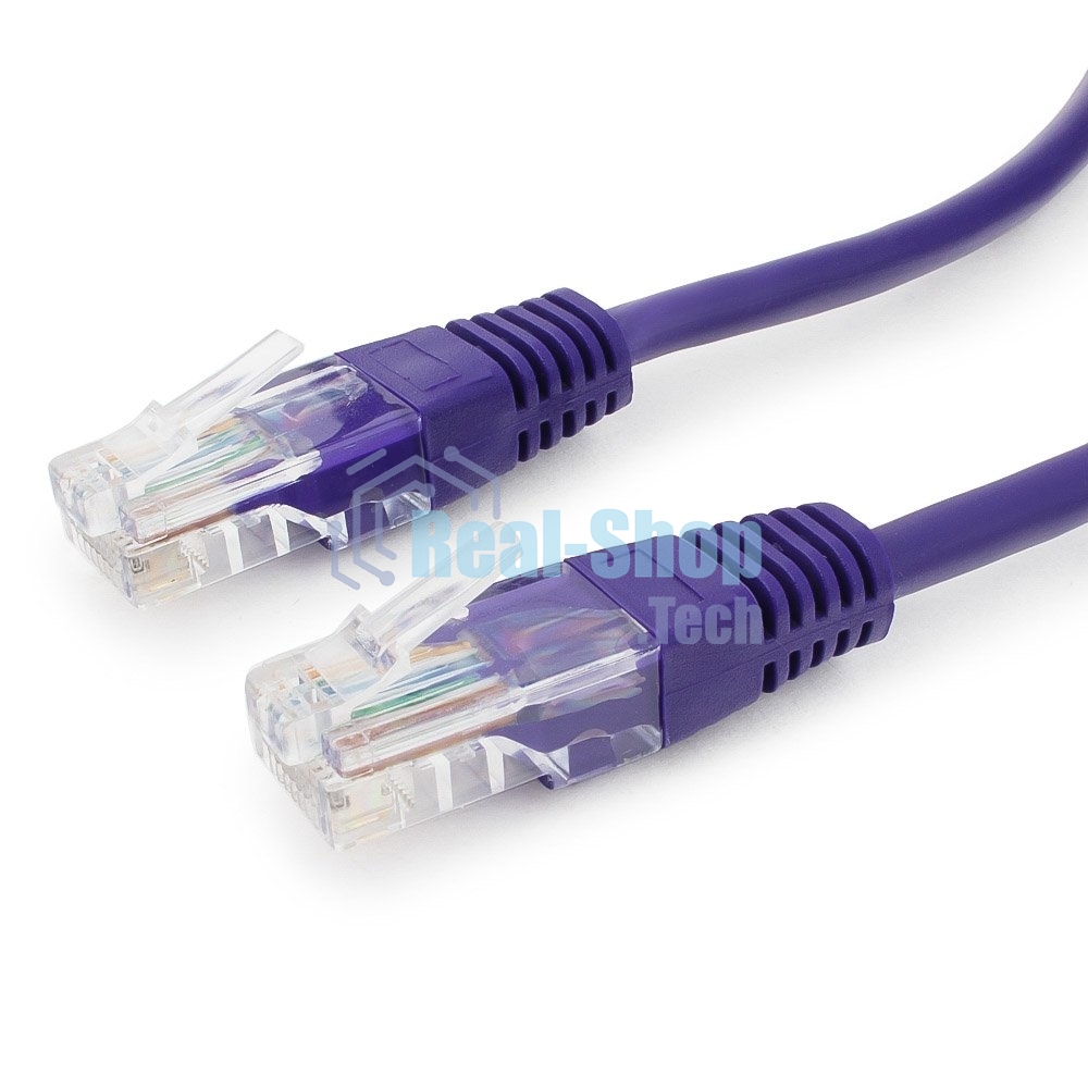 Патч-корд UTP Cablexpert cat.5e, 5м, литой, многожильный, фиолетовый