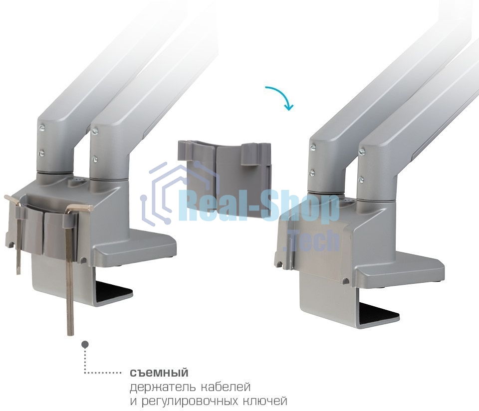 Кронштейн Arm media LCD-T36 серебристый, 4 шт/уп. Кр. алюм. настол. для 2-х мон. 15