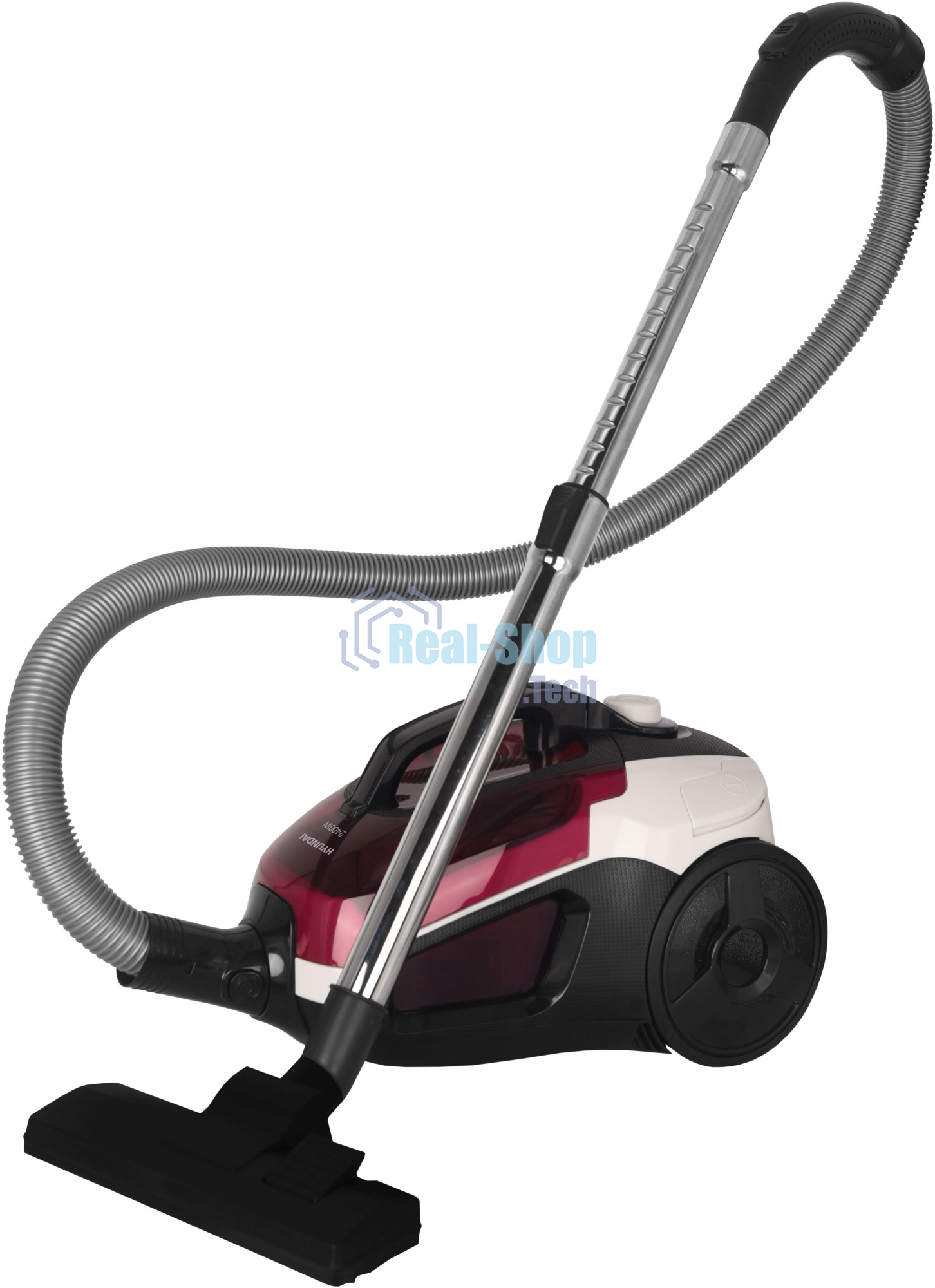 Пылесос Hyundai HYV-C3370 белый/красный, 380/2400 Вт, уборка сухая, пылесборник контейнер 3.5 л