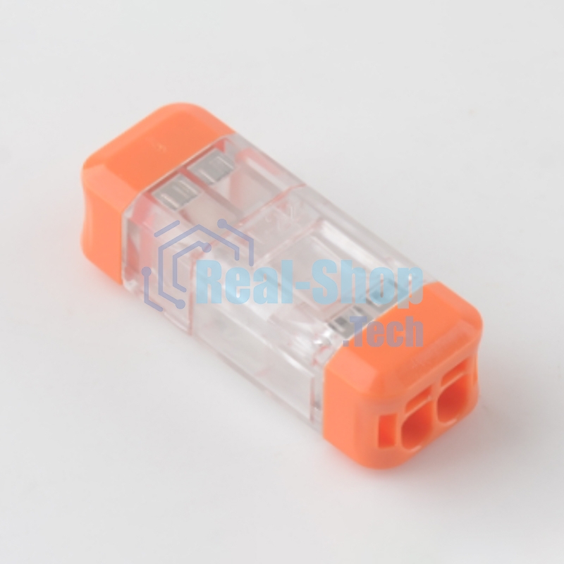 Экспресс-клемма Rexant СМК 2273-202R проходная разъемная 2 полюса 0,5-2,5 мм² (50 шт/уп)