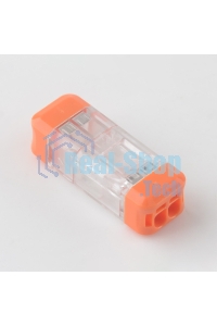 Экспресс-клемма Rexant СМК 2273-202R проходная разъемная 2 полюса 0,5-2,5 мм² (50 шт/уп)