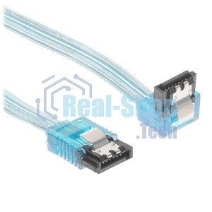 Кабель интерфейсный SATA Cablexpert CC-SATAM-DATA90-TR-30CM, Sata3 7pin/7pin, мет.защелка, угловой разъем, 30 см, прозрачный, пакет