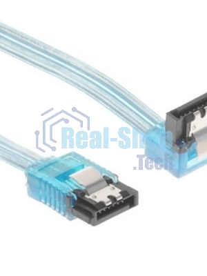 Кабель интерфейсный SATA Cablexpert CC-SATAM-DATA90-TR-30CM, Sata3 7pin/7pin, мет.защелка, угловой разъем, 30 см, прозрачный, пакет