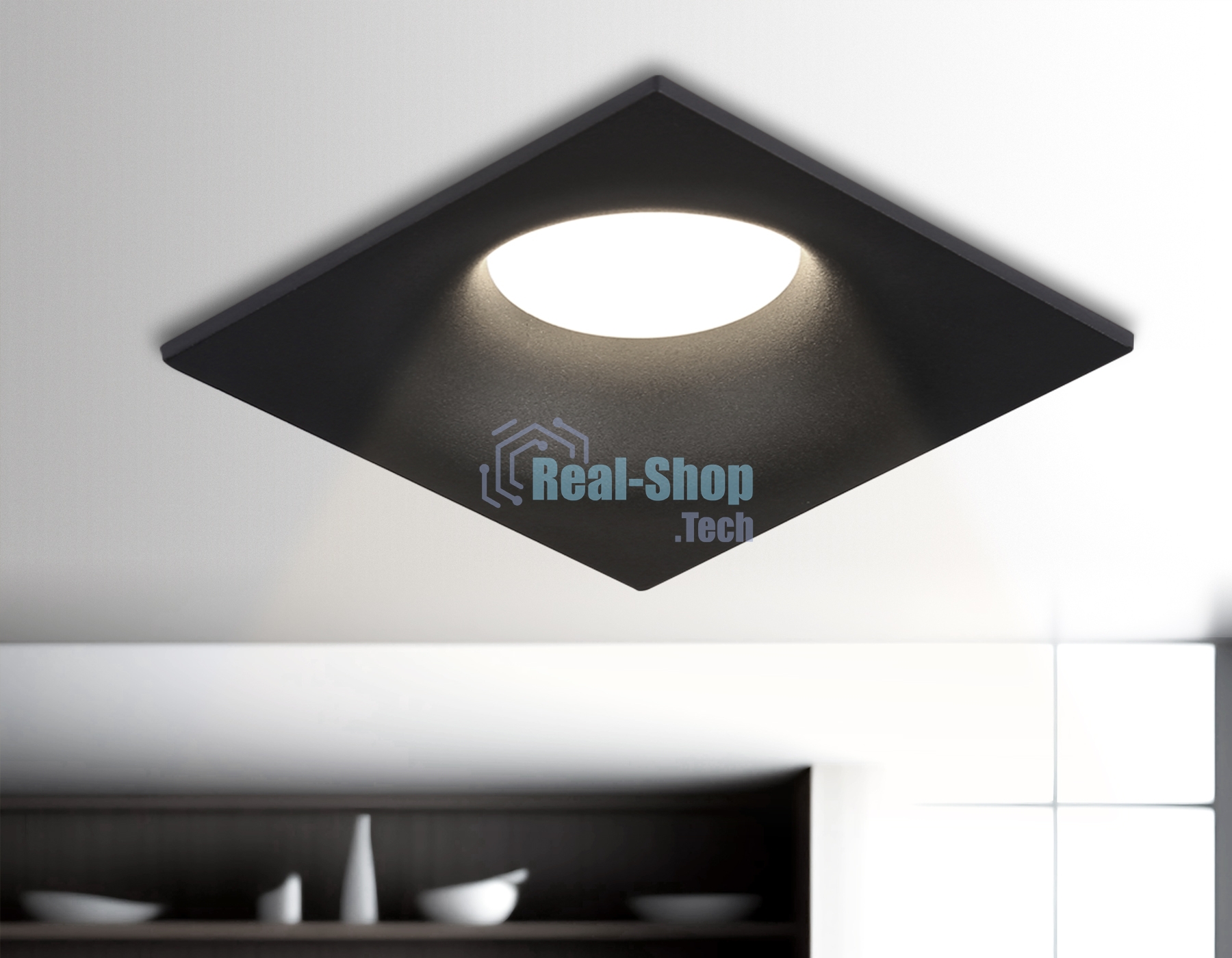 Встраиваемый точечный светильник Ambrella light TN102812 BK черный GU5.3 85*85*35