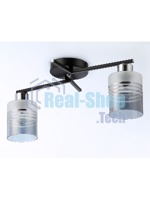 Светильник Ambrella light TR303211/2 BK/CH/SM/FR черный/хром/дымчатый/белый матовый E27*2 max 60W 500*170*200