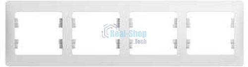 Рамка Schneider-electric GSL000104 Glossa 4-постовая, горизонтальная, белый