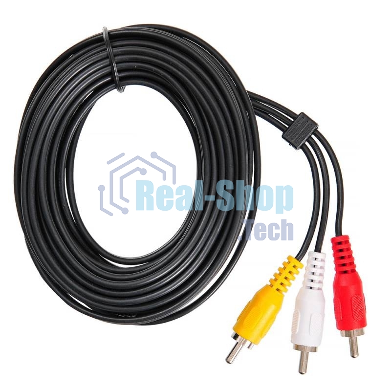 Кабель соединительный аудио-видео Buro 3хRCA (m)/3хRCA (m) 5м. черный BAAC027-5