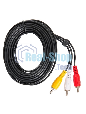 Кабель соединительный аудио-видео Buro 3хRCA (m)/3хRCA (m) 5м. черный BAAC027-5