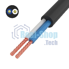 Провод соединительный ПВС Rexant 2x0,75 мм², черный, длина 5 метров, ГОСТ 7399-97