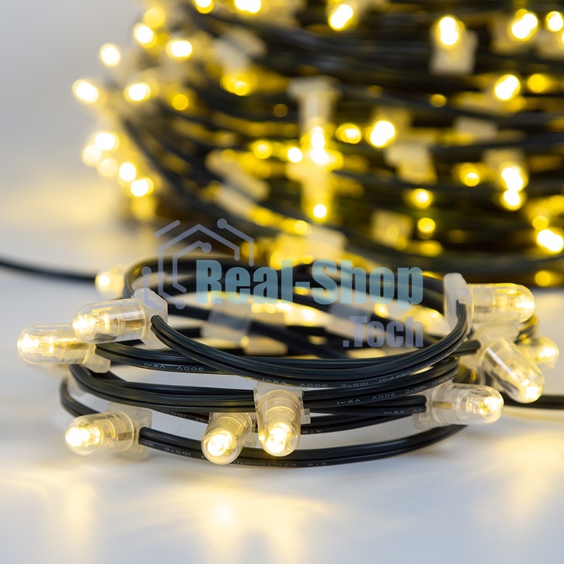 Гирлянда Neon-night LED Clip Light 12V шаг 150 мм, цвет диодов теплый белый, Flashing (белый)