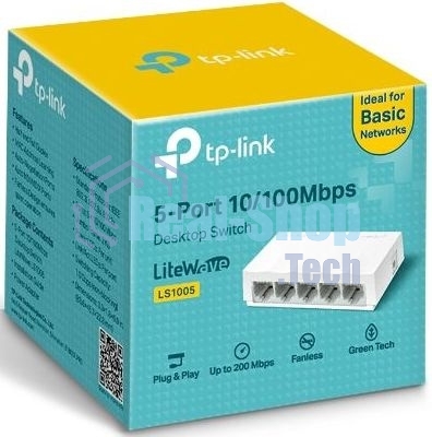 Коммутатор TP-Link LS1005, 5 портов Ethernet 100 Мбит/с