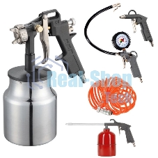 Набор пневмоинструмента PATRIOT KIT 5В5пр. краскопульт с н.баком пистолеты шланг5м пульверизатор