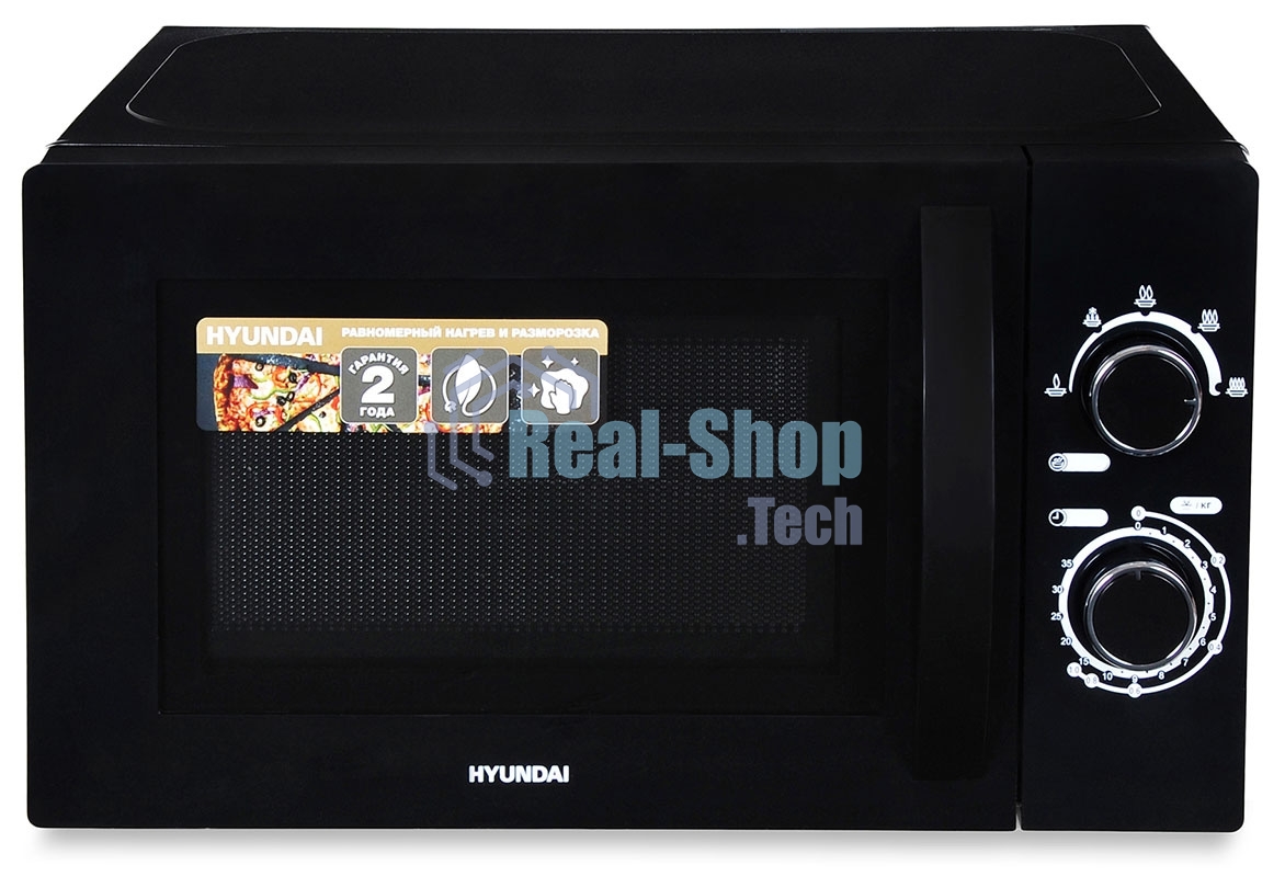 Микроволновая печь Hyundai HYM-M2063 черный, 20 л, 700 Вт, переключатели - поворотный механизм