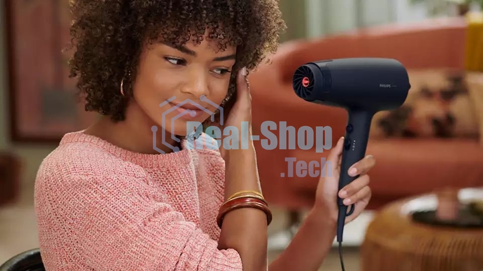 Фен Philips Фен Philips/ 2100 Вт, 6 режимов, ионизация, ThermoProtect, концентратор, диффузор, шнур 1,8 м. синий.