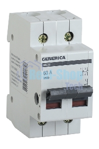 Выключатель нагрузки Iek MNV15-2-063 (мини-рубильник) ВН-32 2Р 63А GENERICA
