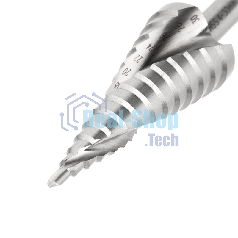 Сверло по металлу ступенчатое Kranz ТИТАН 4,0-30,0 мм 98 мм 65 HRC Р6М5 TiN