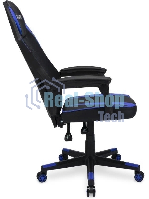 Кресло игровое Оклик 121G черный/синий сиденье черный/синий искусст.кожа/сетка с подголов. крестов. пластик черный