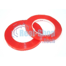 Скотч двусторонний прозрачный 3M с красной защитной лентой ширина 2мм 25м