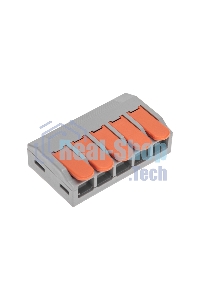 Универсальная клемма Rexant СМК 222-615/221-615, 5-проводная серая 0,5-4/6 мм² (15 шт/уп)