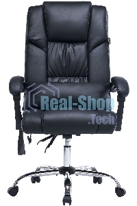 Кресло офисное Cactus CS-CHR-OC02M-BK черный, эко.кожа, крестов. сталь