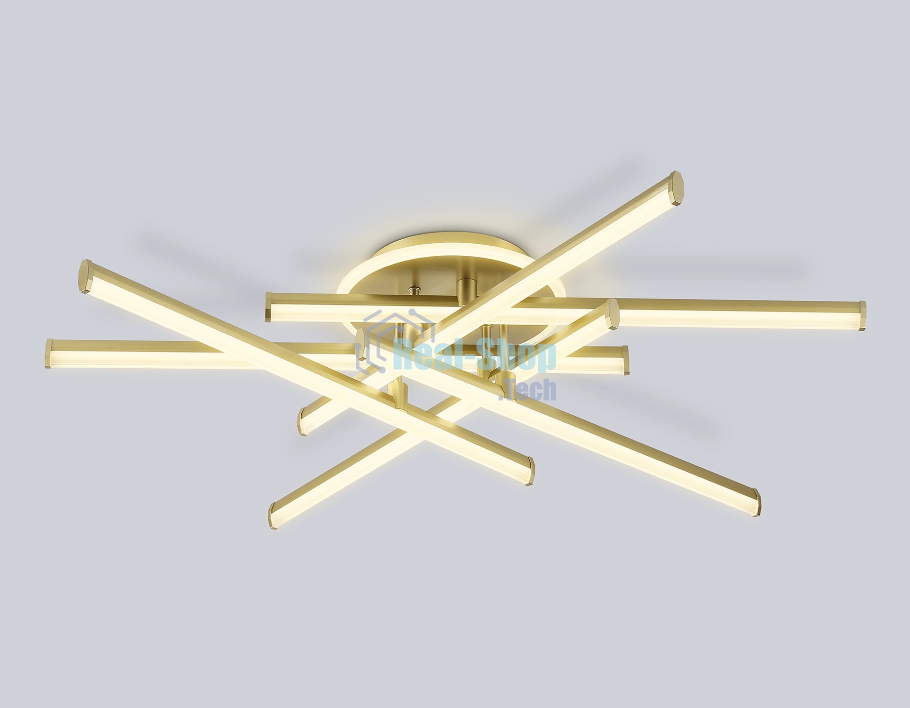 Потолочный светодиодный светильник Ambrella light FL6254 GD золото 97W 3000K-6400K 805*760*170 (ПДУ ИК)