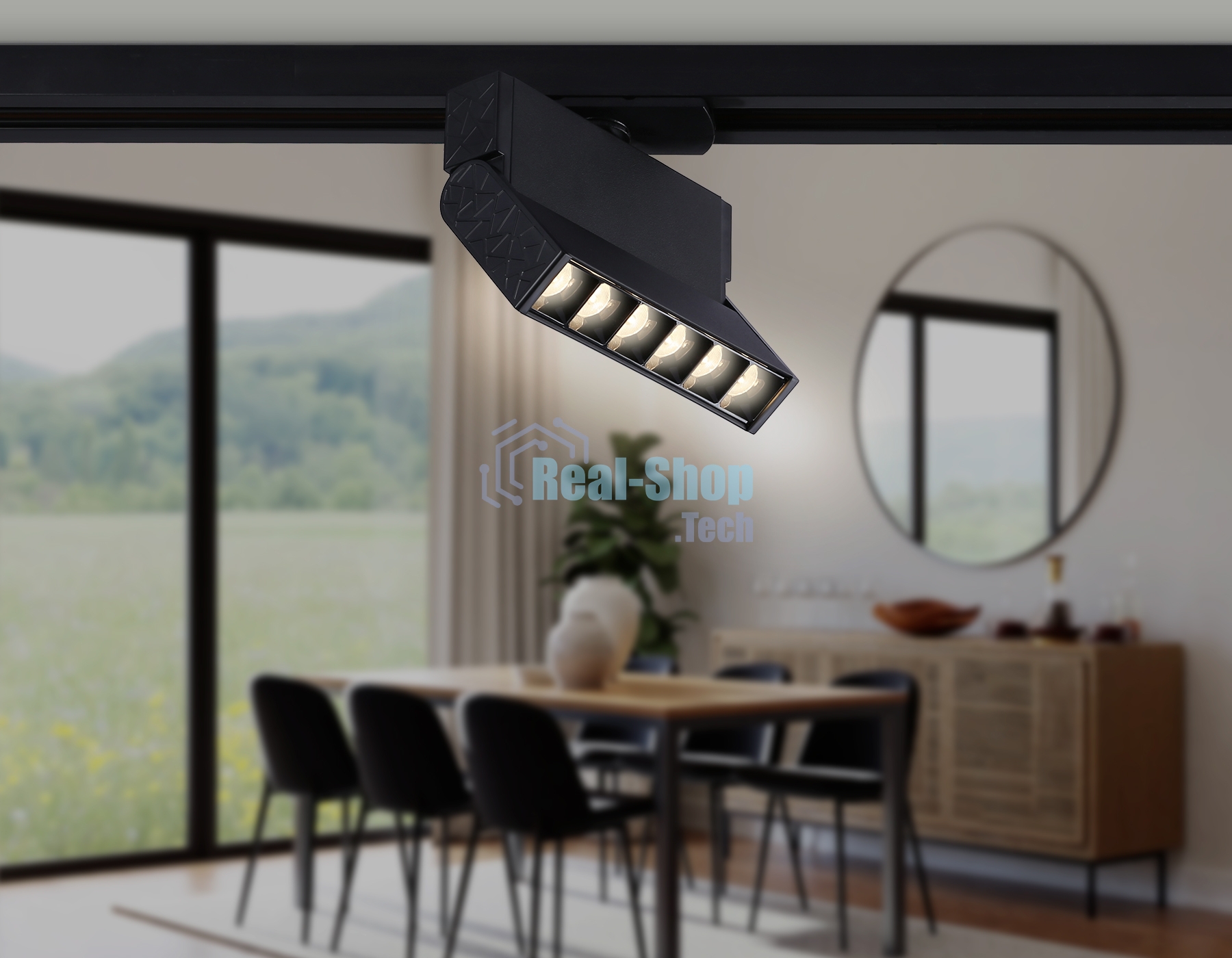 Трековый однофазный светодиодный светильник Ambrella light GL6813 BK черный LED 6W 3000K 24° 115*22*87