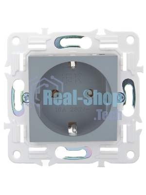 Розетка с/з без защитных шторок 16А IEK SKANDY SK-R05Gr серый