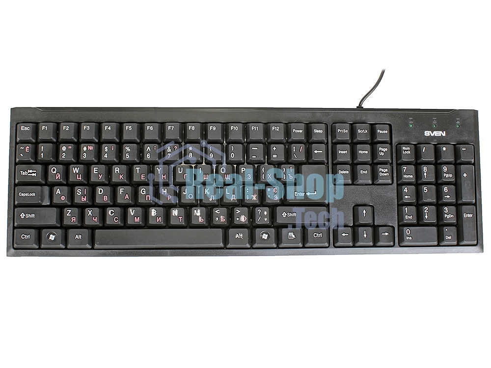 Клавиатура проводная Keyboard SVEN Standard 303 Power USB+PS/2 черная SV-03100303PU