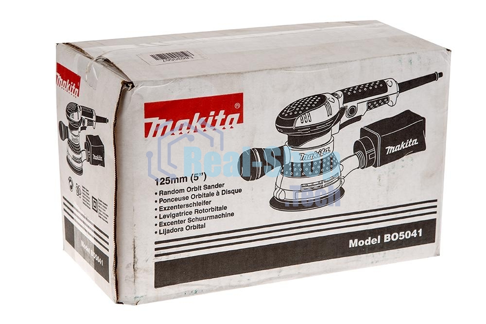 Эксцентриковая шлифовальная машина Makita BO5041 ЭШМ,300Вт,ф125мм,4000-12000об\м,ампл-2.8мм,1.4кг,кор,п\сборник,доп.рукоятка