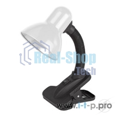 Настольные светильники ЭРА N-102 N-102-E27-40W-W белый Светильник настольный, цоколь E-27, на прищепке