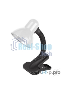 Настольные светильники ЭРА N-102 N-102-E27-40W-W белый Светильник настольный, цоколь E-27, на прищепке