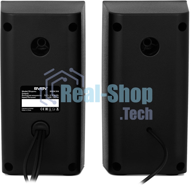 Колонки Sven 318 черный USB-порт ПК, ноутбука или адаптер 5V DC