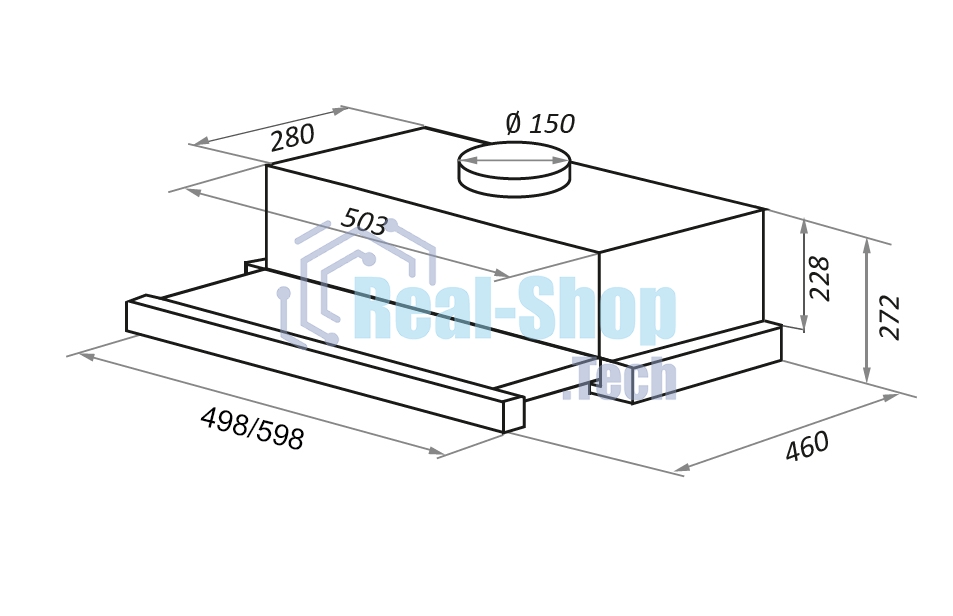 Вытяжка встраиваемая Maunfeld TS Touch Glass 50 белый, 50 см, 1000 куб. м/ч, 56 дБ