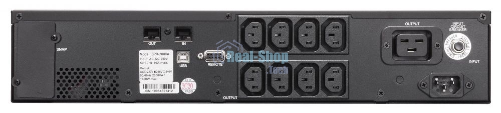Источник бесперебойного питания Powercom Smart King Pro+ SPR-2000 LCD 1600Вт 2000ВА черный