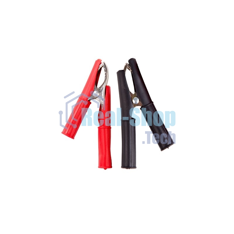 Зажим крокодил в изоляторе Rexant, длина 75 мм, ток 30A, 2 шт., пакет БОПП