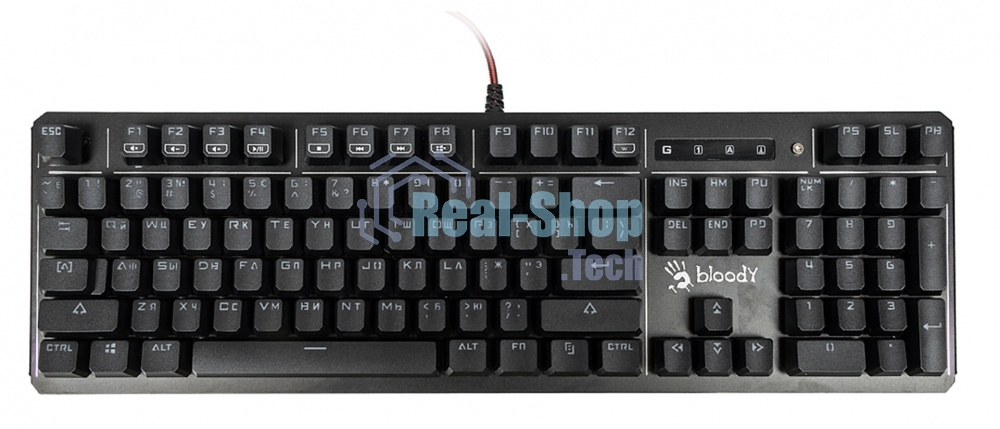 Клавиатура проводная A4 B975 механическая черный USB Gamer LED (подставка для запястий)