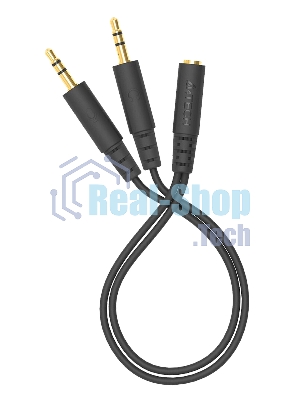 Адаптер аудио A4Tech AD-4P Jack 3.5 (f)/2xJack 3.5 (m) 0.2м. черный