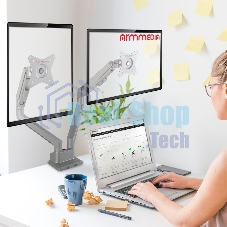 Кронштейн Arm media LCD-T36 серебристый, 4 шт/уп. Кр. алюм. настол. для 2-х мон. 15