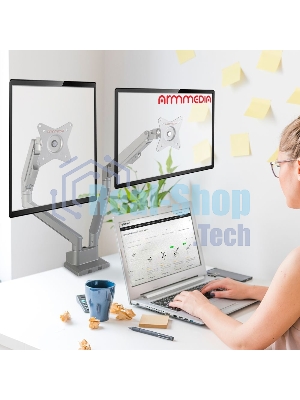 Кронштейн Arm media LCD-T36 серебристый, 4 шт/уп. Кр. алюм. настол. для 2-х мон. 15