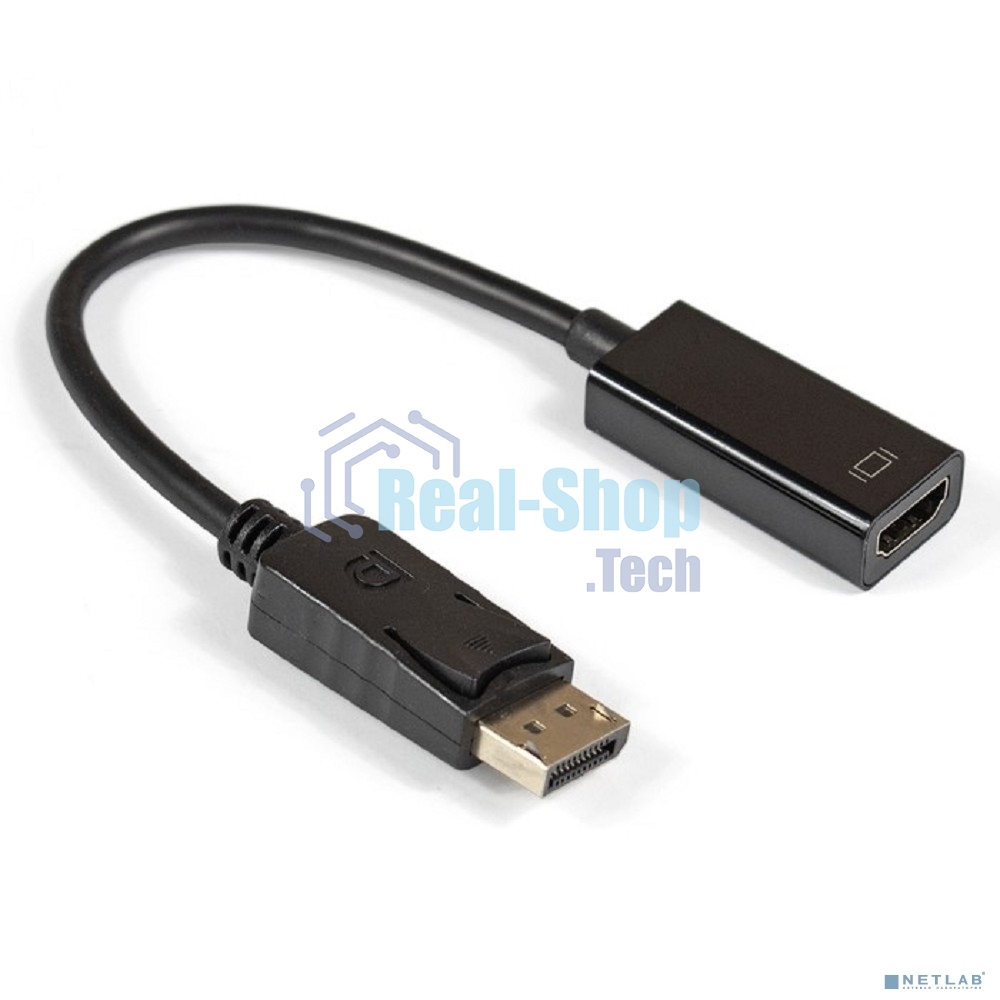 Кабель-переходник ExeGate EX284921RUS DisplayPort-HDMI ExeGate EX-DPM-HDMIF-0.15 (20M/19F, 0,15м)