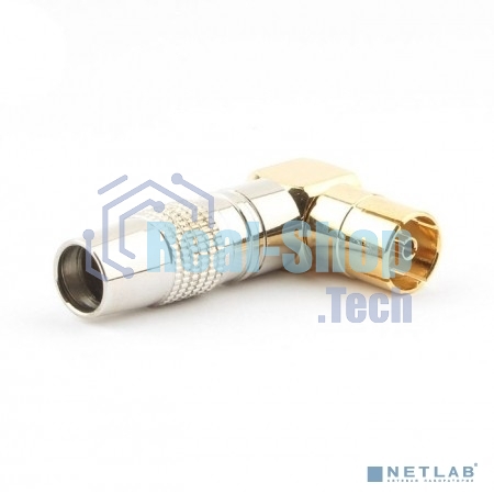 Разъем Cablexpert TVPL-08,TV (мама) позолоченный, латунь OD8.5, 90 градусов, блистер