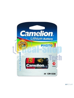 Батарея Camelion CR123A BL-1 (CR123A-BP1, батарейка фото,3В)