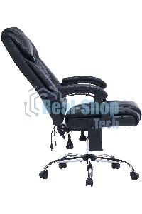 Кресло офисное Cactus CS-CHR-OC02M-BK черный, эко.кожа, крестов. сталь